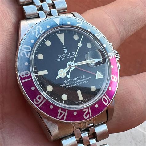 rolex fuchsia bezel|rolex 1675 bezel sizes.